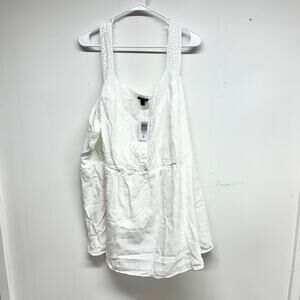 Torrid Women White Cloud Dancer Babydoll Top Blouse NWT 6X